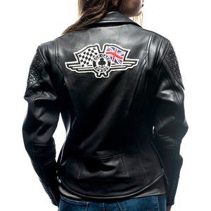 Ace Cafe Women's "Ton Up" Leather Motorcycle Jacket size Medium